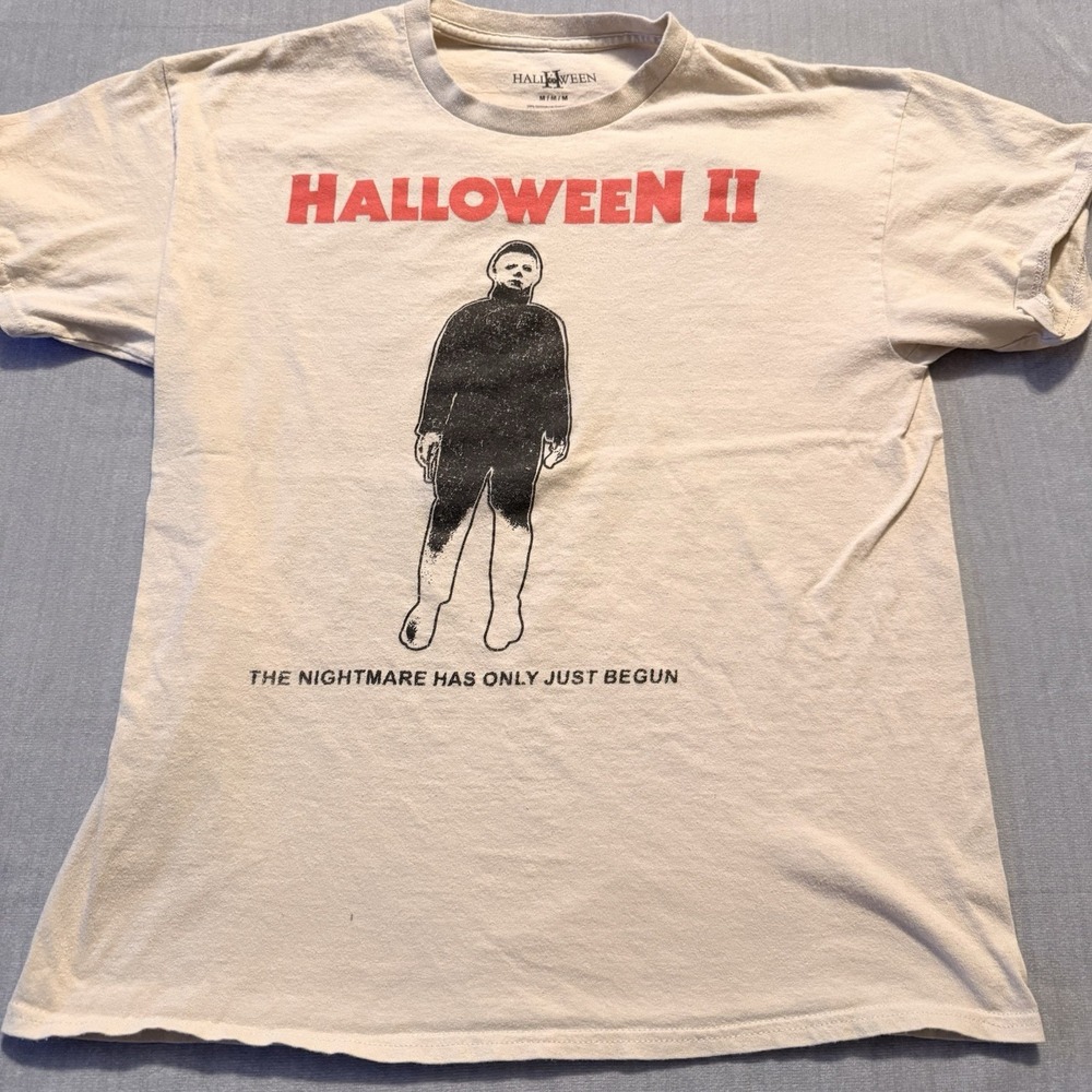 Halloween II Michael Myers Vintage Style Horror Movie Tee Mens M Graphic Shirt - Picture 5 of 7